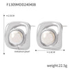 Wholesale Women's Simple Geometric Goldplated Titanium Steel Shell Beads Earrings With Imitation Pearl Casting Design