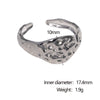 Wholesale Women's Simple Geometric Hammer Pattern Stainless Steel Open Ring With 18K Gold Electroplating