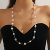 Wholesale Women's Simple Geometric Heart Artificial Crystal Handmade Long Necklace Accessories