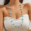 Wholesale Women's Simple Geometric Heart Artificial Crystal Handmade Long Necklace Accessories