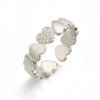 Wholesale Women's Simple Geometric Heart Micropaved Copperplated Zircon Open Ring