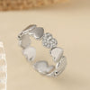 Wholesale Women's Simple Geometric Heart Micropaved Copperplated Zircon Open Ring