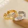 Wholesale Women's Simple Geometric Heart Micropaved Copperplated Zircon Open Ring