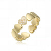 Wholesale Women's Simple Geometric Heart Micropaved Copperplated Zircon Open Ring
