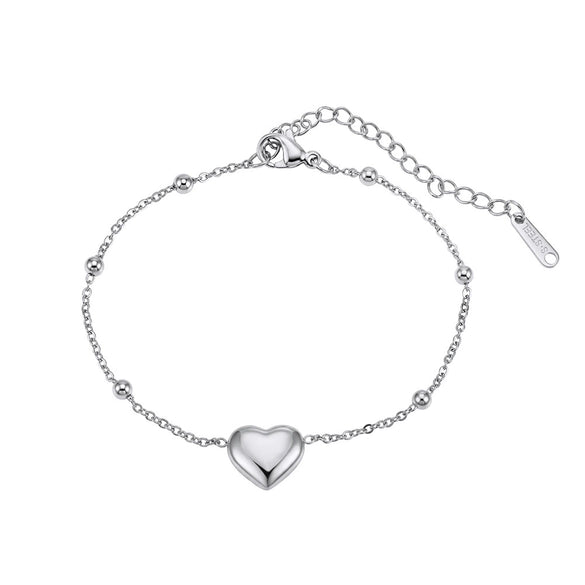 Wholesale Women's Simple Geometric Heartshaped Stainless Steel Goldcolored Bracelet And Anklet