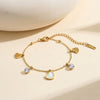 Wholesale Women's Simple Geometric Heartshaped Stainless Steel 18K Electroplated Anklet