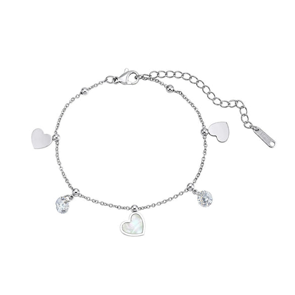 Wholesale Women's Simple Geometric Heartshaped Stainless Steel 18K Electroplated Anklet