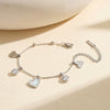 Wholesale Women's Simple Geometric Heartshaped Stainless Steel 18K Electroplated Anklet