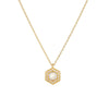 Wholesale Women's Simple Geometric Hexagon Natural Moonstone Silver Pendant Necklace Set With Precious Stones On Cross Chain