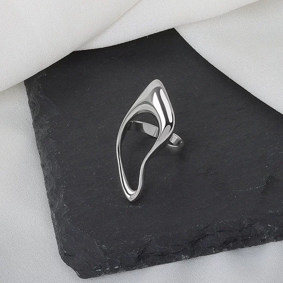 Wholesale Women's Simple Geometric Hollow Ring Copper Electroplated