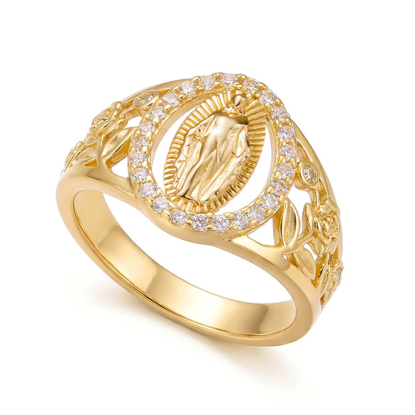 Wholesale Women's Simple Geometric Hollowout Copper Ring With Zircon Inlay Electroplated
