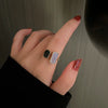 Wholesale Women's Simple Geometric Inlaid Zircon Copper Ring