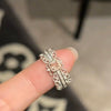 Wholesale Women's Simple Geometric Inlaid Zircon Copper Ring
