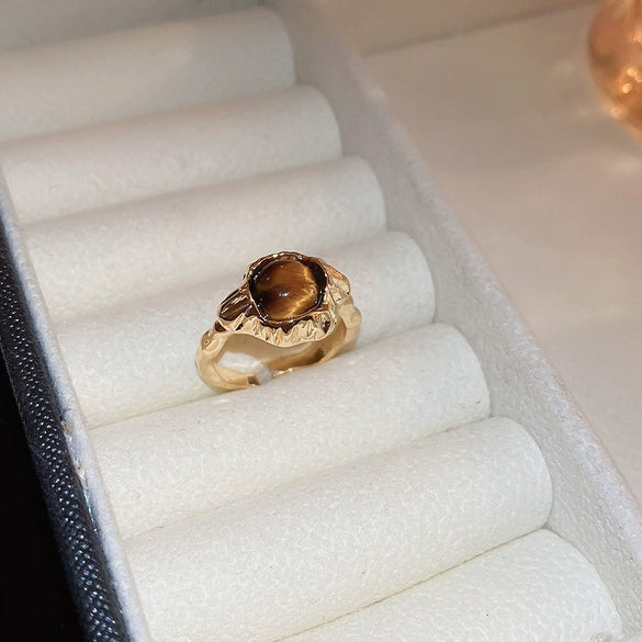 Wholesale Women's Simple Geometric Inlaid Zircon Copper Ring