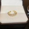 Wholesale Women's Simple Geometric Inlaid Zircon Copper Ring