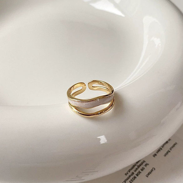 Wholesale Women's Simple Geometric Inlaid Zircon Copper Ring