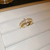 Wholesale Women's Simple Geometric Inlaid Zircon Copper Ring
