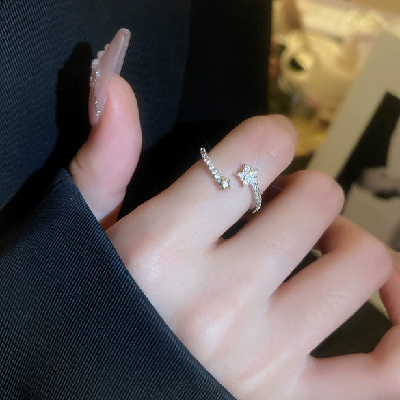 Wholesale Women's Simple Geometric Inlaid Zircon Copper Ring