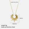 Wholesale Women's Simple Geometric 18K Gold Electroplated Stainless Steel Sun Necklace With Ochain