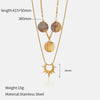 Wholesale Women's Simple Geometric 18K Gold Electroplated Stainless Steel Sun Necklace With Ochain