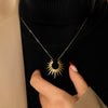 Wholesale Women's Simple Geometric 18K Gold Electroplated Stainless Steel Sun Necklace With Ochain