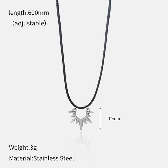 Wholesale Women's Simple Geometric 18K Gold Electroplated Stainless Steel Sun Necklace With Ochain