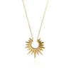 Wholesale Women's Simple Geometric 18K Gold Electroplated Stainless Steel Sun Necklace With Ochain