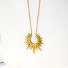 Wholesale Women's Simple Geometric 18K Gold Electroplated Stainless Steel Sun Necklace With Ochain