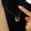 Wholesale Women's Simple Geometric 18K Gold Electroplated Stainless Steel Sun Necklace With Ochain