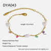 Wholesale Women's Simple Geometric 18K Goldplated Stainless Steel Anklet With Turquoise Freshwater Pearl And Shell Pendant Beach Foot Jewelry