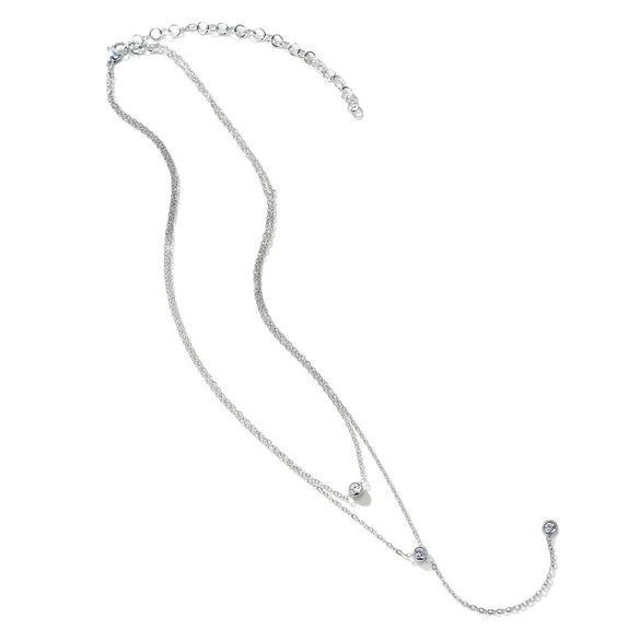 Wholesale Women's Simple Geometric 18K Stainless Steel Electroplated Double Stacked Tassel Necklace
