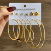 Wholesale Women's Simple Geometric Metal Alloy Electroplated Circle Hoop And Stud Earrings