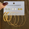 Wholesale Women's Simple Geometric Metal Alloy Electroplated Circle Hoop And Stud Earrings