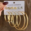 Wholesale Women's Simple Geometric Metal Alloy Electroplated Circle Hoop And Stud Earrings
