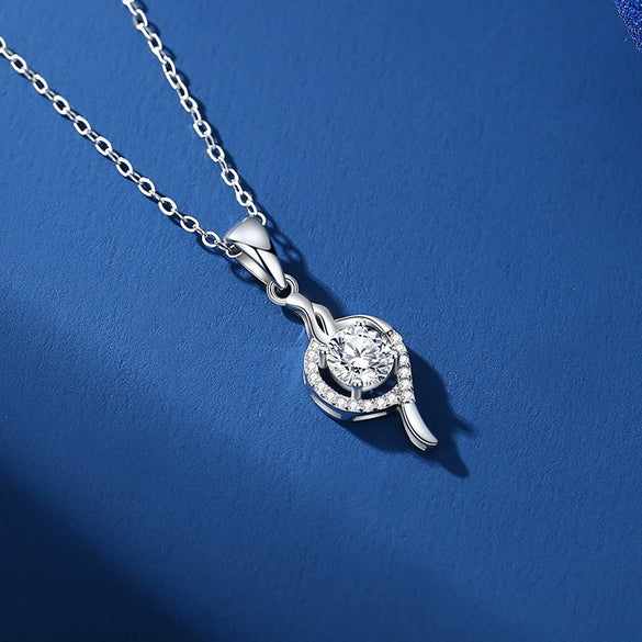 Wholesale Women's Simple Geometric Moissanite Diamond S925 Silver Pendant Necklace With Cross Chain