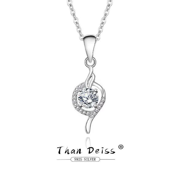 Wholesale Women's Simple Geometric Moissanite Diamond S925 Silver Pendant Necklace With Cross Chain
