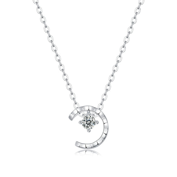 Wholesale Women's Simple Geometric Moissanite Inlaid S925 Silver Clavicle Necklace