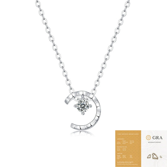 Wholesale Women's Simple Geometric Moissanite Inlaid S925 Silver Clavicle Necklace