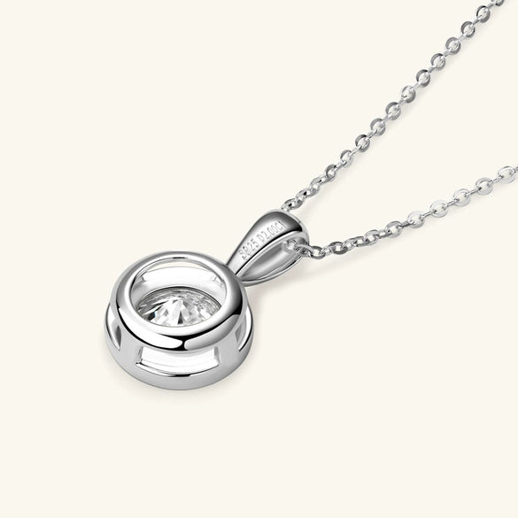 Wholesale Women's Simple Geometric Moissanite S925 Sterling Silver Pendant Necklace With Ochain Jewelry Electroplating