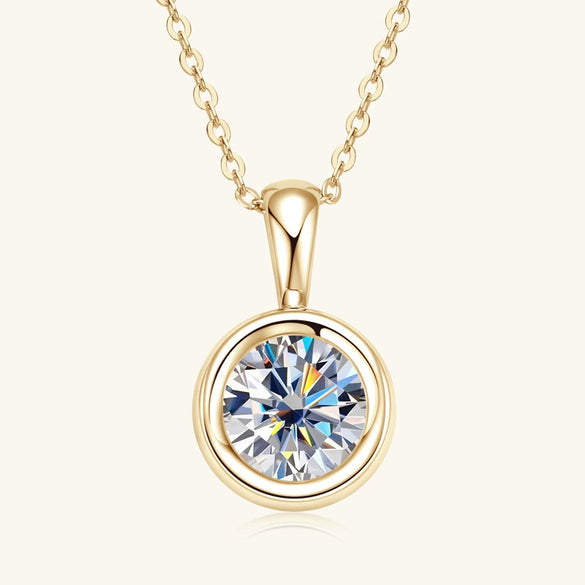 Wholesale Women's Simple Geometric Moissanite S925 Sterling Silver Pendant Necklace With Ochain Jewelry Electroplating