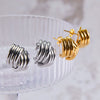 Wholesale Women's Simple Geometric Multilayer Cross Titanium Steel Electroplated Earrings Jewelry