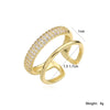 Wholesale Women's Simple Geometric Open Copper Ring Plated Real Gold With Micropaved Zircon