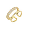 Wholesale Women's Simple Geometric Open Copper Ring Plated Real Gold With Micropaved Zircon