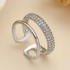 Wholesale Women's Simple Geometric Open Copper Ring Plated Real Gold With Micropaved Zircon