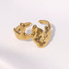 Wholesale Women's Simple Geometric Open Stainless Steel Rings With Electroplating