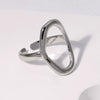 Wholesale Women's Simple Geometric Opening Adjustable Titanium Steel And Stainless Steel Ring With Electroplating Treatment