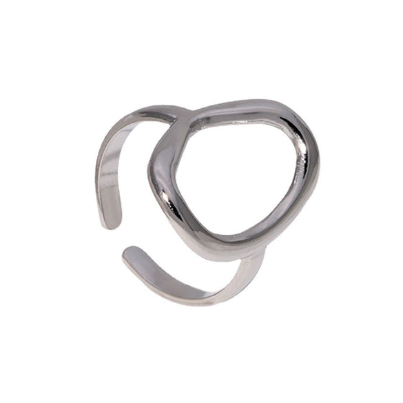 Wholesale Women's Simple Geometric Opening Adjustable Titanium Steel And Stainless Steel Ring With Electroplating Treatment