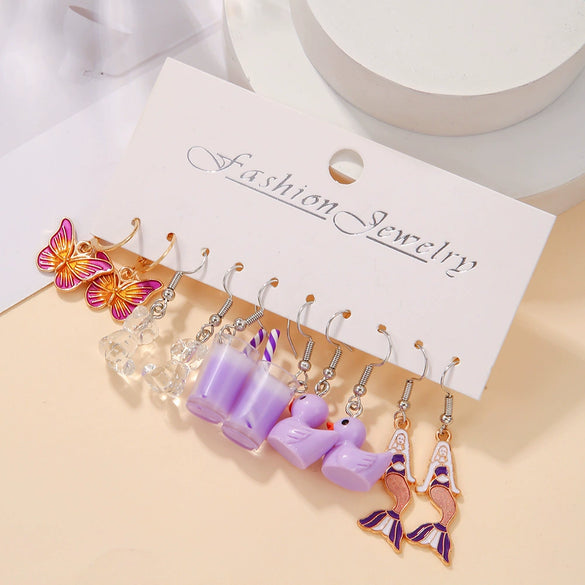 Wholesale Women's Simple Geometric Plastic And Resin Butterfly Earrings
