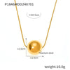 Wholesale Women's Simple Geometric Round Bead Pendant 18K Gold Plated Titanium Steel Necklace Hand Polished