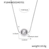 Wholesale Women's Simple Geometric Round Bead Pendant 18K Gold Plated Titanium Steel Necklace Hand Polished